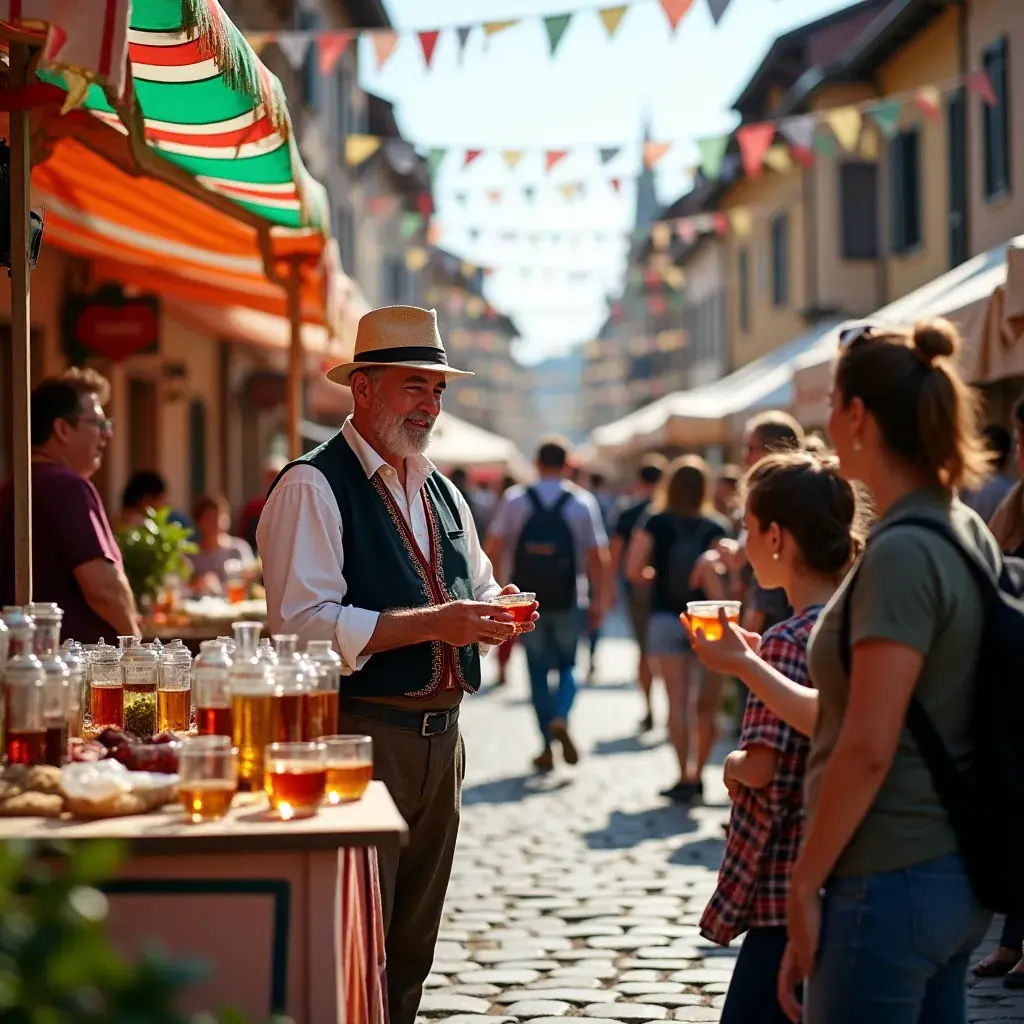 Teáskanál tele gyógynövényekkel, háttérben egy csésze forró tea.